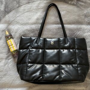 Victoria’s Secret Black Quilted Tote Bag